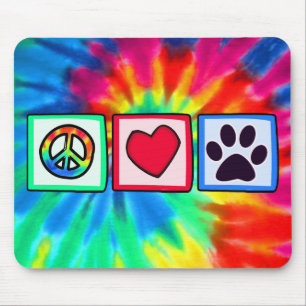 Mousepad Paz, amor, cão; Pawprint