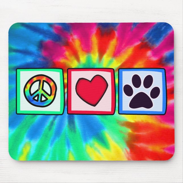 Mousepad Paz, amor, cão; Pawprint (Frente)
