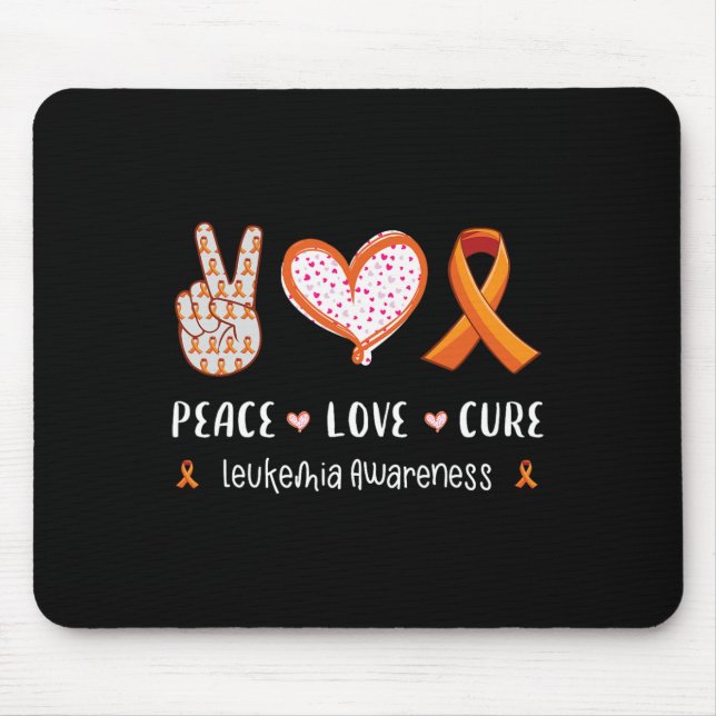 Mousepad Paz Amor cura a leucemia homens mulheres crianças (Frente)