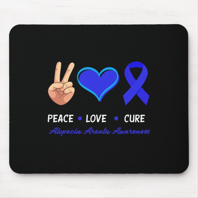 Mousepad Paz Amor Cura Alopecia Areata Sensibilização (Frente)