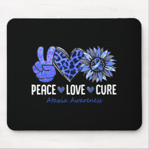 Mousepad Paz Amor Cura Ataxia Consciência Mês Azul Sunflo