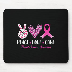Mousepad Paz Amor Cura Cancer Leopardo Sensibilização Ri