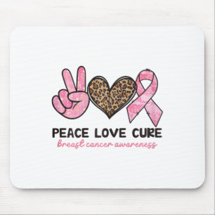 Mousepad Paz Amor Cura Cancer Mama Consciência Rosa Ribbo