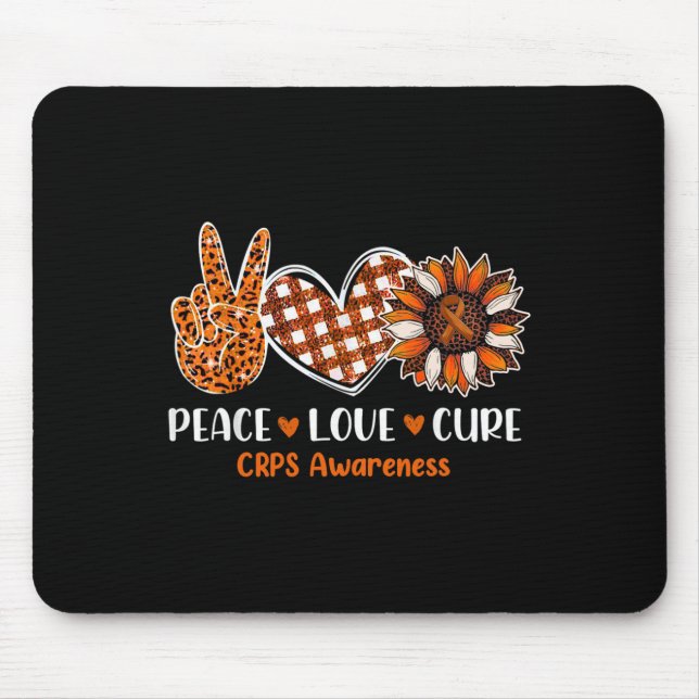 Mousepad Paz Amor Cura Consciência CRPS Mês Guerreiro Orang (Frente)