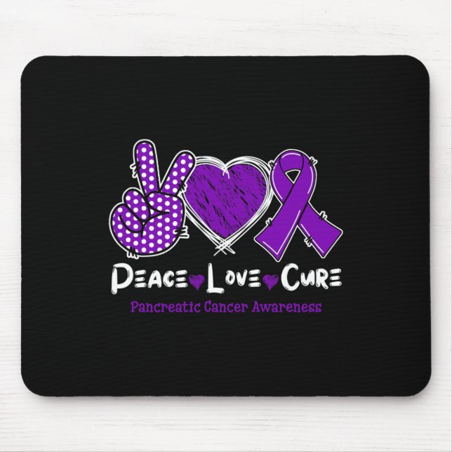 Mousepad Paz Amor Cura Consciência do Câncer de pâncreas Ro (Frente)
