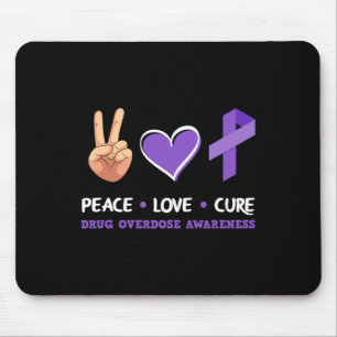 Mousepad Paz Amor Cura Sobredosagem de Drogas Consciência