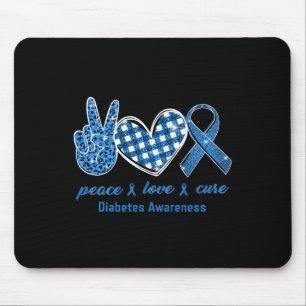 Mousepad Paz Amor Curto Diabetes Leopardo Sensibilização Su