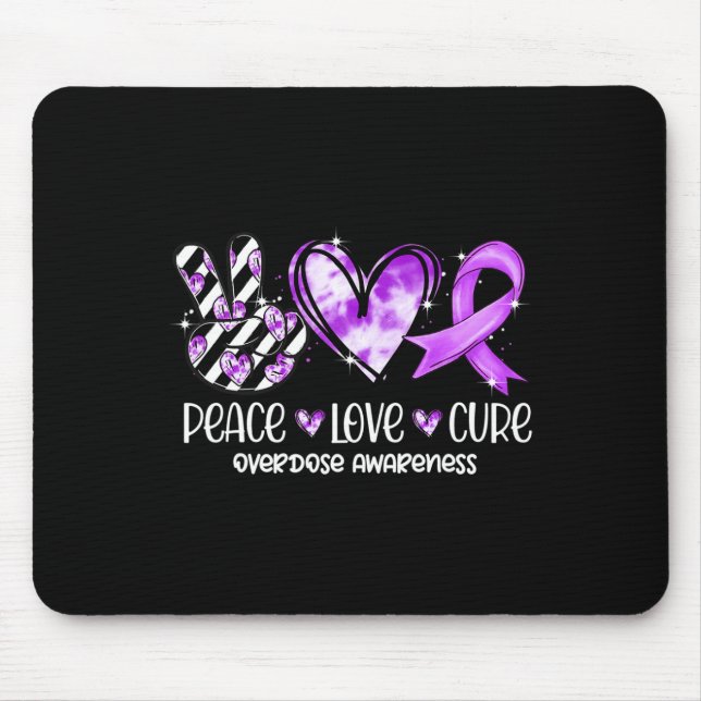 Mousepad Paz Amor Curva Friso Roxo Sensibilização para Sobr (Frente)