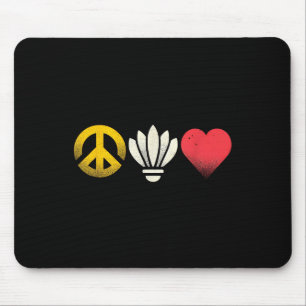 Mousepad Paz Amor E Badminton - Símbolo de Paz Vintage Sh