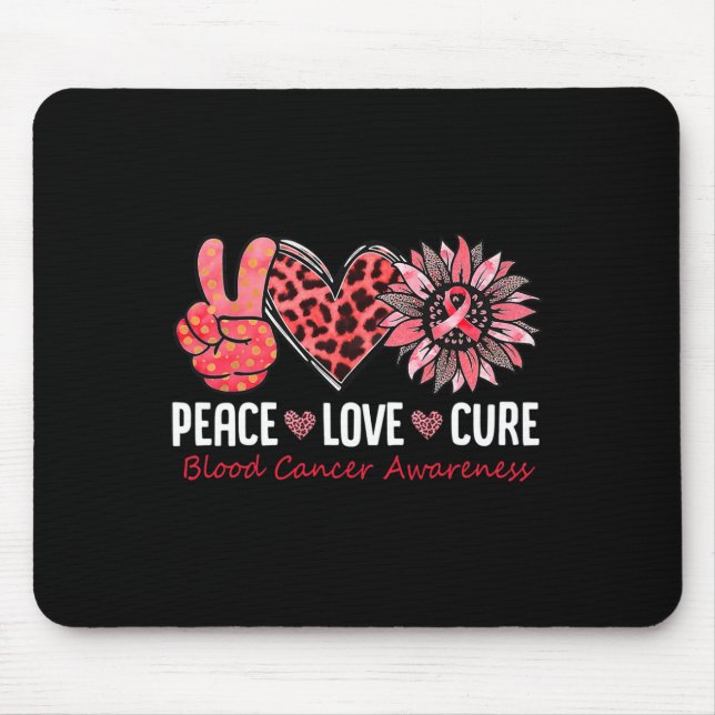 Mousepad Paz Amor Esperança Cancer Sanguíneo Sensibilização (Frente)