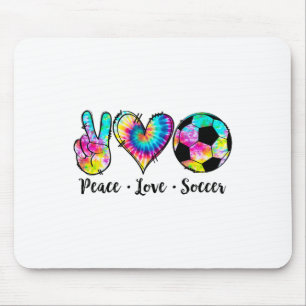 Mousepad Paz Amor Futebol Tie Dye Hippie Amantes do Futebol