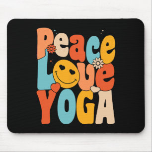 Mousepad Paz Amor Ioga Ioga Retro Mães Avó de Ioga