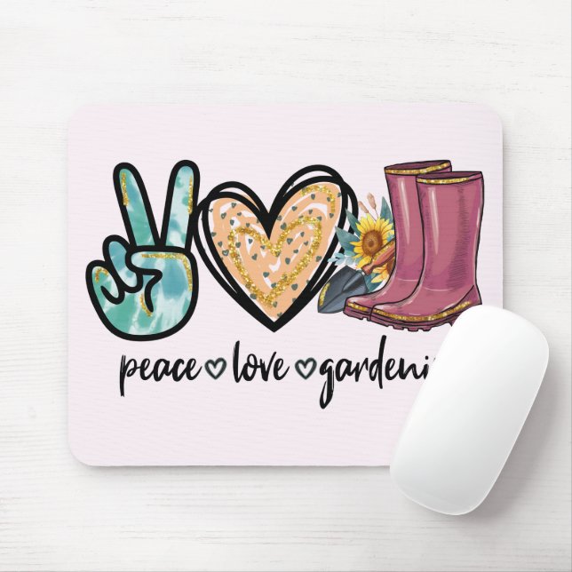 Mousepad Paz - Amor - Jardinagem (Com mouse)