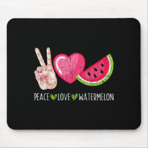 Mousepad Paz Amor Melancia Divertido Verão Amante de Frutas