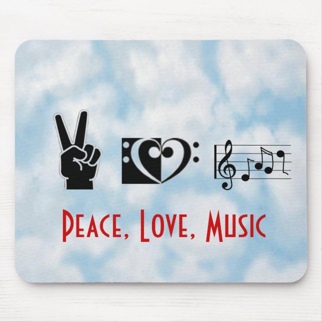 Mousepad Paz, amor, música (Frente)