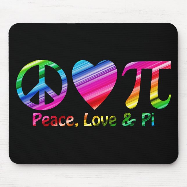 Mousepad Paz, Amor, Pi Rainbow (Frente)