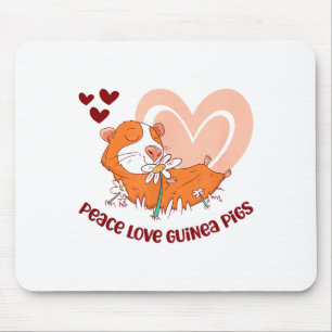Mousepad Paz Amor Porquinhos-da-índia Dito Engraçado Para P