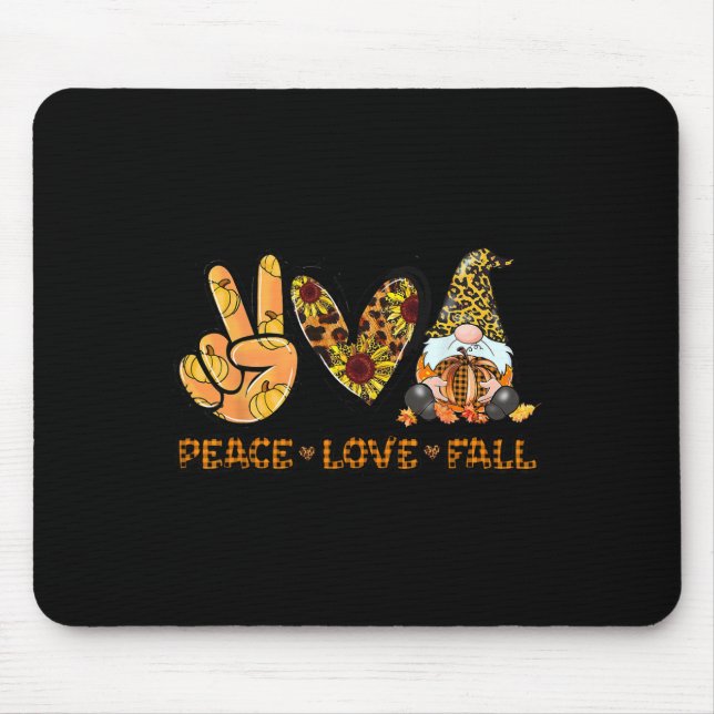 Mousepad Paz Amor Queda Gnomo Autumn Lover Pumpkins Ha (Frente)