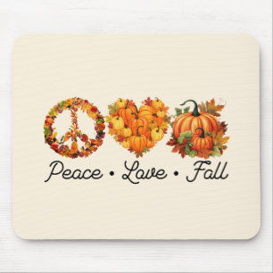 Mousepad Paz, Amor, Queda - Víblias de outono Loucas com Ab
