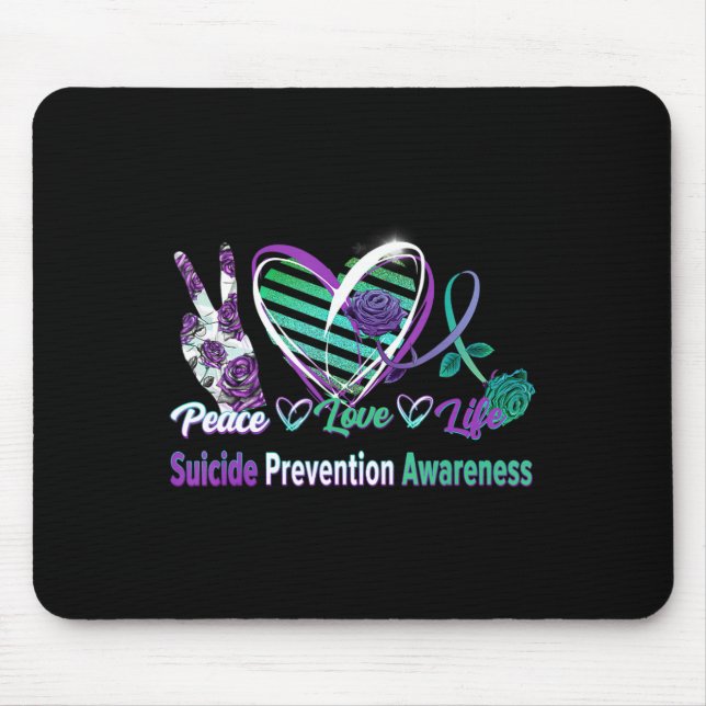 Mousepad Paz Amor Vida Suicídio Sensibilização Semi Colon P (Frente)