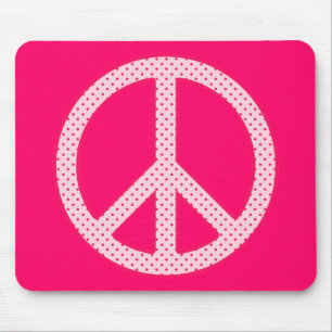 Mousepad Paz cor-de-rosa das bolinhas