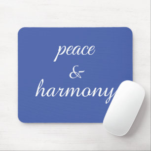 Mousepad Paz e Harmonia em Azul e Branco