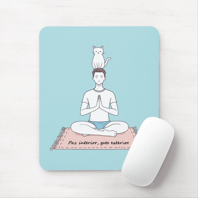 Mousepad Paz Interior, Gato Exterior (Com mouse)