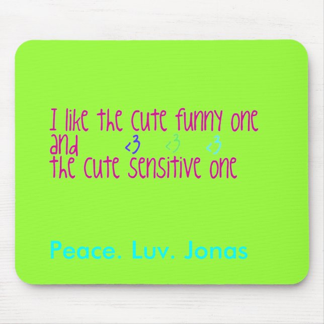 Mousepad Paz. Luv. Tapete do rato de Jonas (Frente)