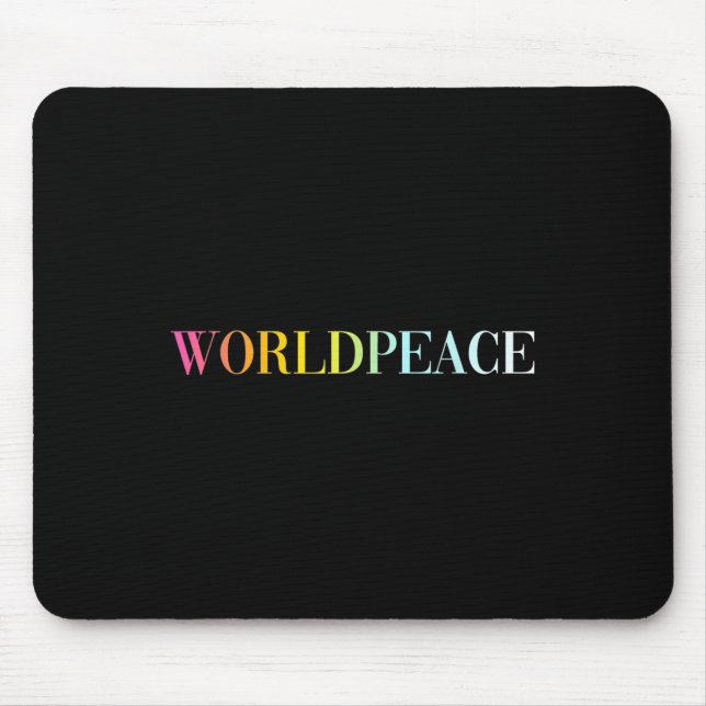 Mousepad Paz Mundial (texto colorido) (Frente)