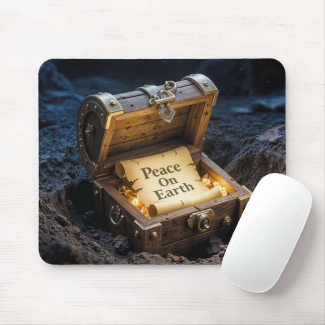 Mousepad Paz na Terra Desloca-se em um baú do tesouro (Com mouse)