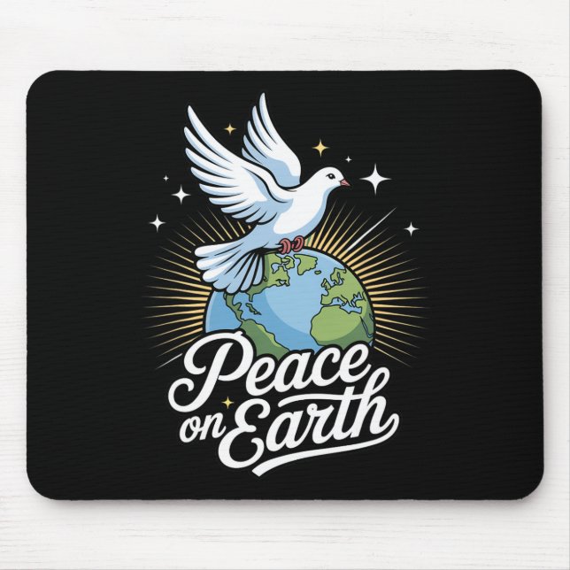 Mousepad Paz Na Terra Pombo E Globo Fé Natal  (Frente)