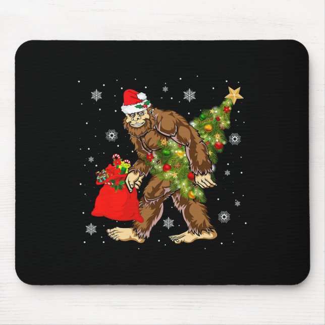 Mousepad Pé Grande Carregando Árvore de Natal Crença (Frente)