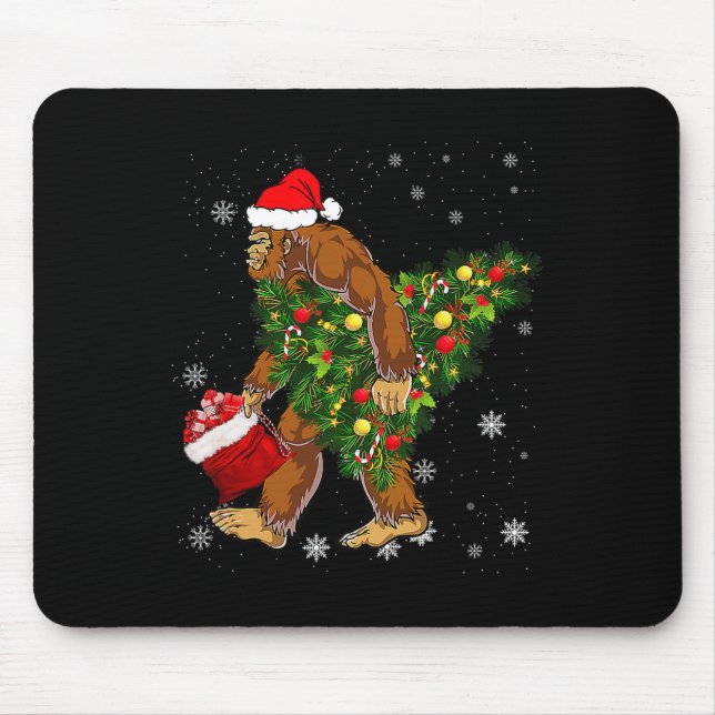 Mousepad Pé Grande Carregando Árvore de Natal Crença (Frente)
