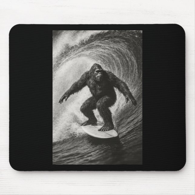 Mousepad Pé Grande Divertido Surfando Selfie No Mar Na Pran (Frente)