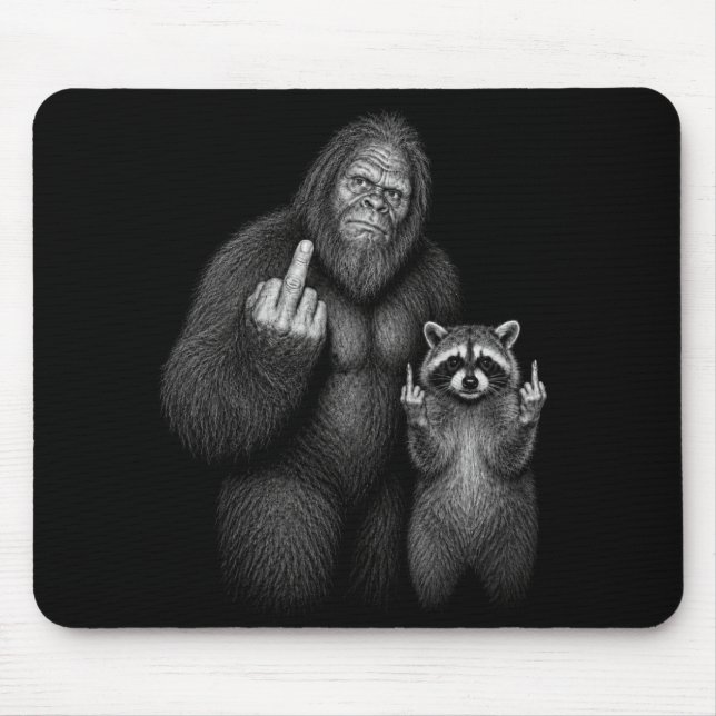 Mousepad Pé Grande e Guaxinim do Dedo Médio (Frente)