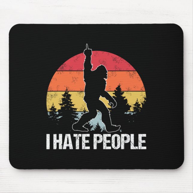 Mousepad Pé Grande Eu Odeio Pessoas Dedo do Meio Sasquatch  (Frente)