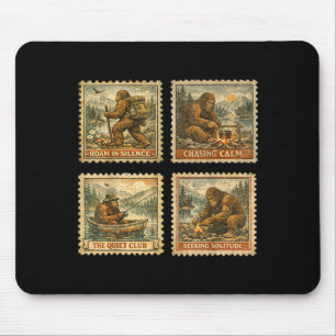 Mousepad Pé grande sasquatch caminhada pesca acampamento di