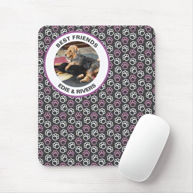 Mousepad Pé-Impressão-Cão-Cachorro (Com mouse)