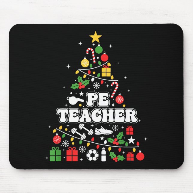 Mousepad Pe Physical Education Teacher Christmas Tree Women (Frente)