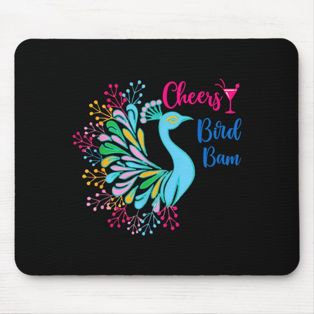 Mousepad Pea Mahjong Cheers Bird Bam Chinese Mah Jong Wine  (Frente)