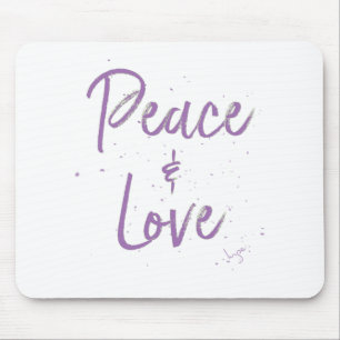 Mousepad PEACE-and-Love-Purple
