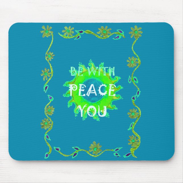 Mousepad Peace Be with You Art Impressão (Frente)