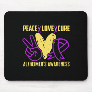 Mousepad Peace Cure Love Alzheimer's Consciência