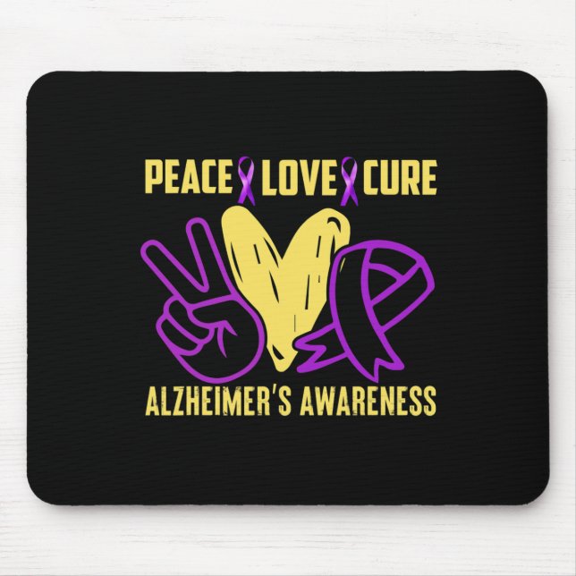 Mousepad Peace Cure Love Alzheimer's Consciência (Frente)