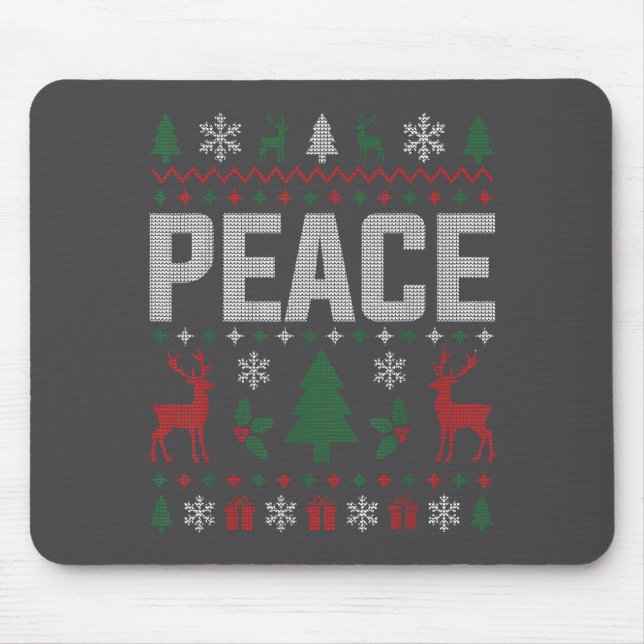 Mousepad Peace I Come In Peace Couple Matching Ugly Christm (Frente)