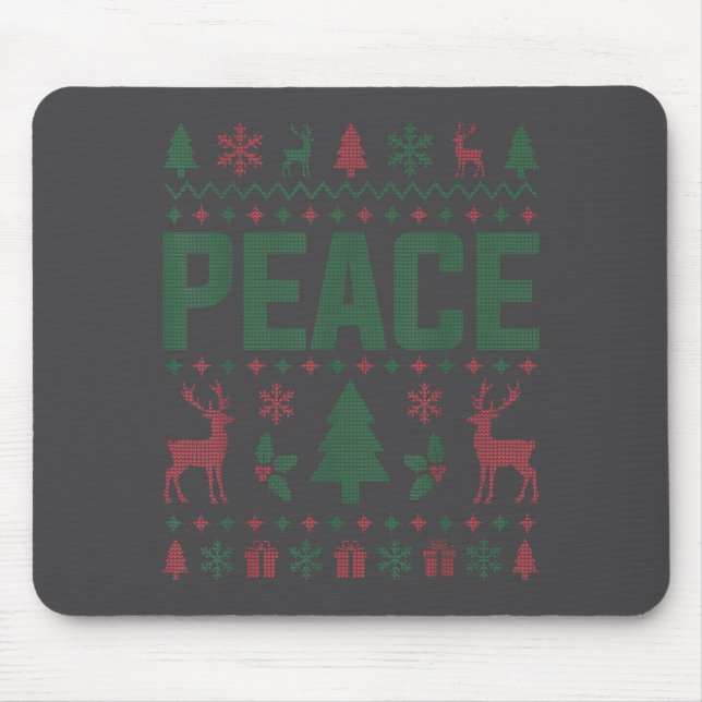 Mousepad Peace I Come In Peace Couple Matching Ugly Christm (Frente)