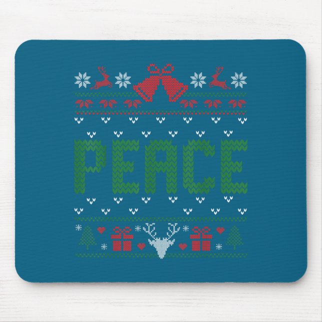 Mousepad Peace I Come In Peace Couple Matching Ugly Christm (Frente)