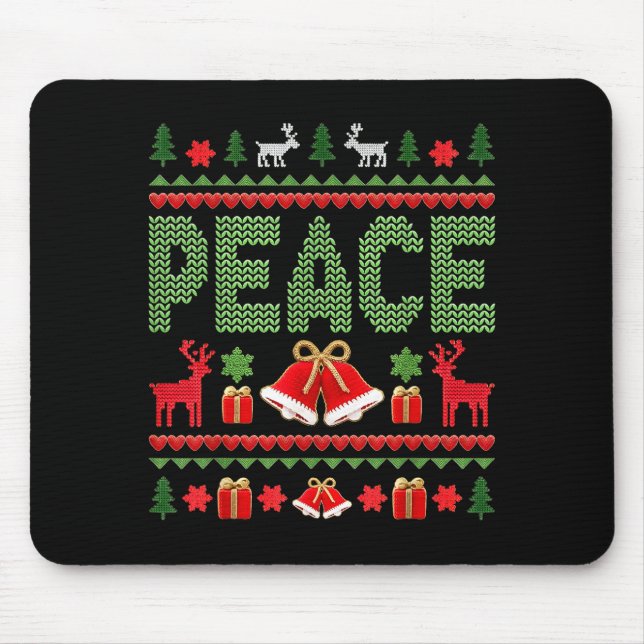 Mousepad Peace I Come In Peace Couple Matching Ugly Christm (Frente)