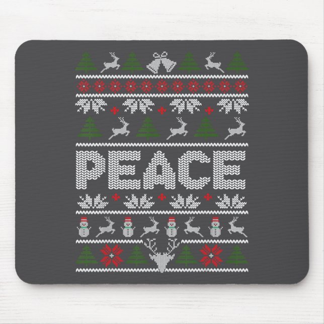 Mousepad Peace I Come In Peace Couple Matching Ugly Christm (Frente)
