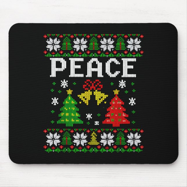 Mousepad Peace I Come In Peace Couple Matching Ugly Christm (Frente)